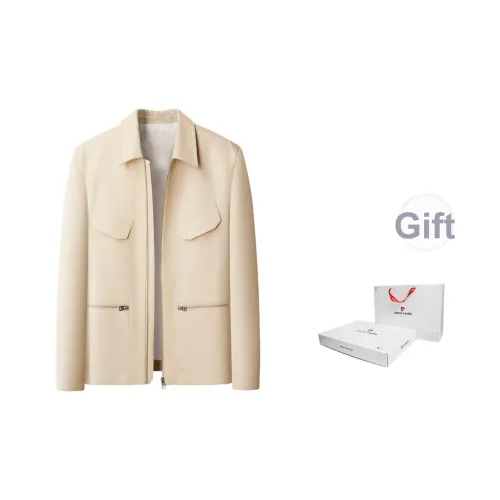 PIERRE CARDIN Кожа Куртка Мужская Белая