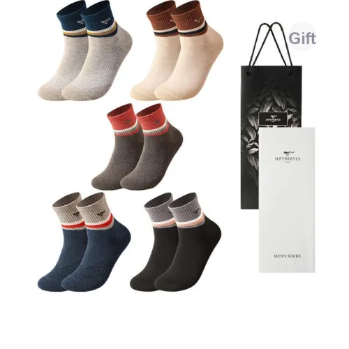 SEPTWOLVES Носки Crew Мужские упаковка из 5 пар набор в подарочной коробке + сумка для покупок