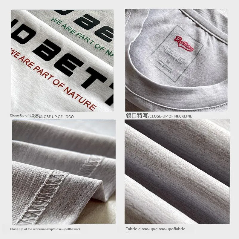 FINDBETTER Cotton Feel Short Sleeved T Shirt Base Layer Unisex-6