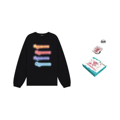 WE11DONE Длинный рукав Т-рубашка Унисекс Черный