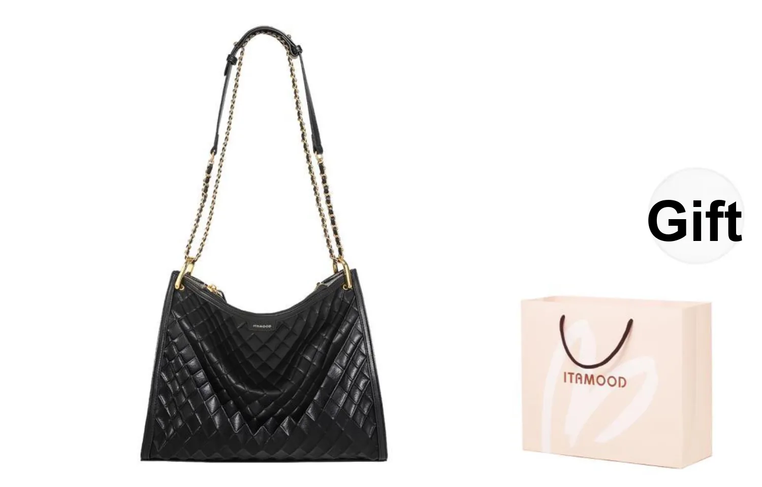 Miao Di PU Soft Leather Handbag, Shoulder Bag Regular Women's Ink Black
