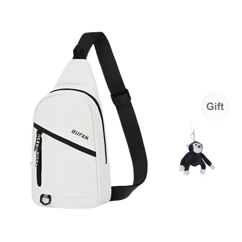 Tonlion Nylon Sling Bag Regular Unisex Black/White-11
