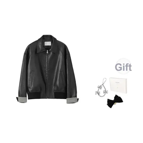 Fstudio Коммутирование Кожа Куртка Женская