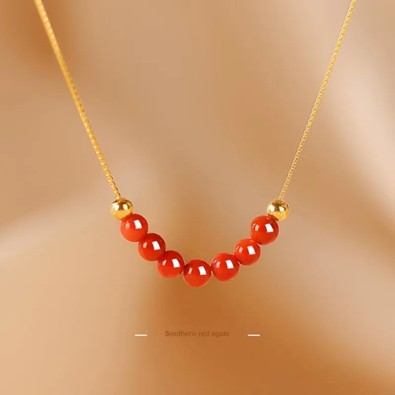 Oriental Jade Southern Red Agate Necklaces Women's-1