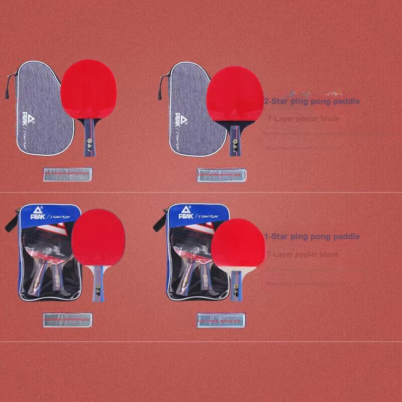 PEAK Ping Pong Paddles Unisex Seven Layer Solid Wood EVC Sponge Red-1