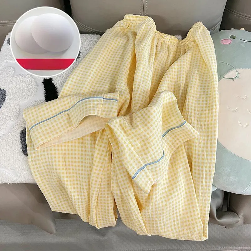 XIAFENYAN Pajama Set Women's Yellow-2