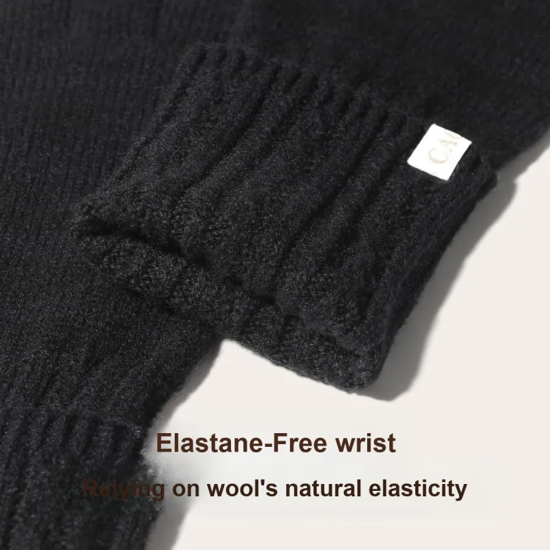 CACUSS Junior Sheep Wool Knit Gloves Women's-3