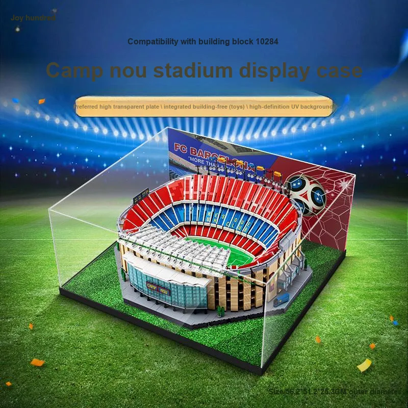 LIGHT YOUR BRICKS Lego 10284 Barcelona Nou Camp Display Case Football Field Compatibility Model Accessories-1