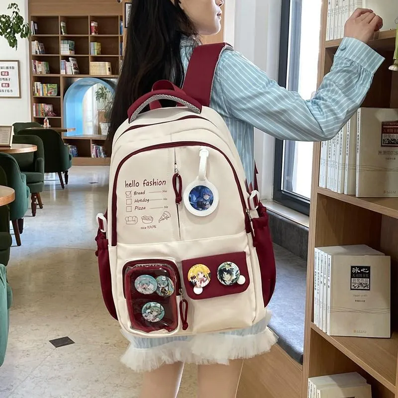Debecca Composite Cloth Backpack Large Size Unisex Multicolor-3