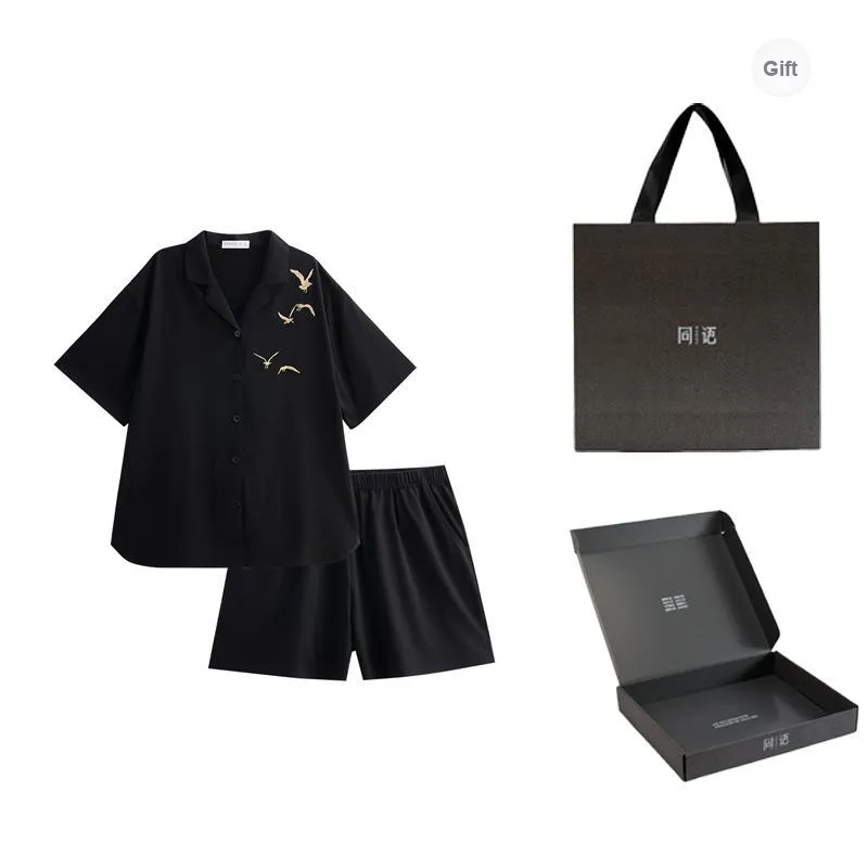 Same Language Pajama Gift Boxes Women's Wandering Black-0