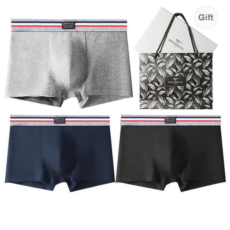 SEPTWOLVES Underwear Gift Box Men's 3 Pack Gift Box Set+Shopping Bag-39