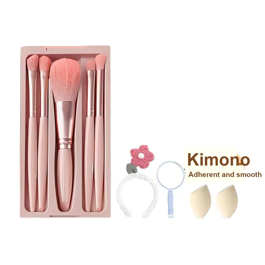 BOB Mini Mirror Makeup Brush Makeup Sponge Cotton Candy Powder Puff Makeup Tool Set Don't Eat Powder
