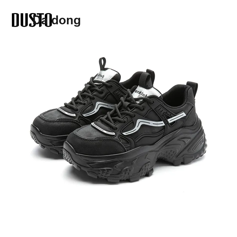 DUSTO Cushioning, Slip Resistant, And Abrasion Resistant Low Top Chunky Sneakers Women's-1