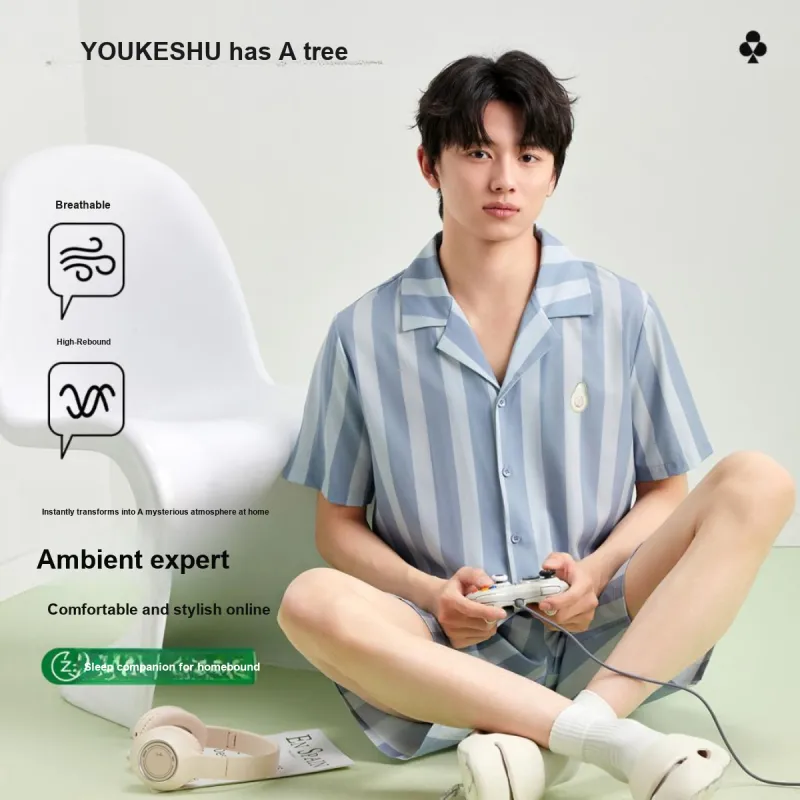 YOUKESHU Men Pajama Sets-7
