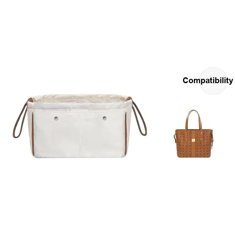 Прилив Сатин Сумка Вкладыш Женские Свет Шампанское Милкшейк Белый Эбеново-Черный