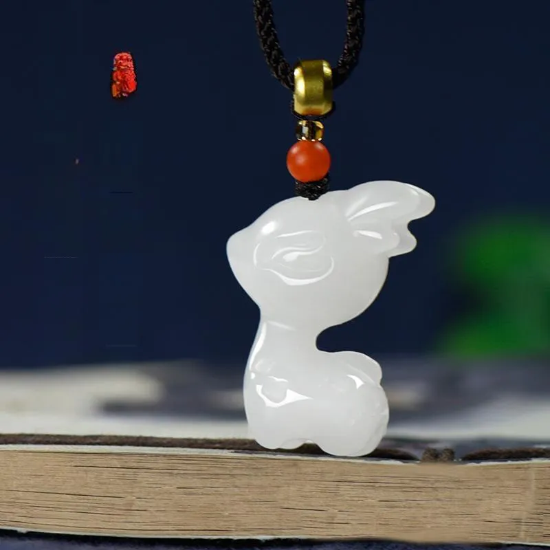 KUNYUYAO Hetian Jade Pendants White Jade Unisex-19