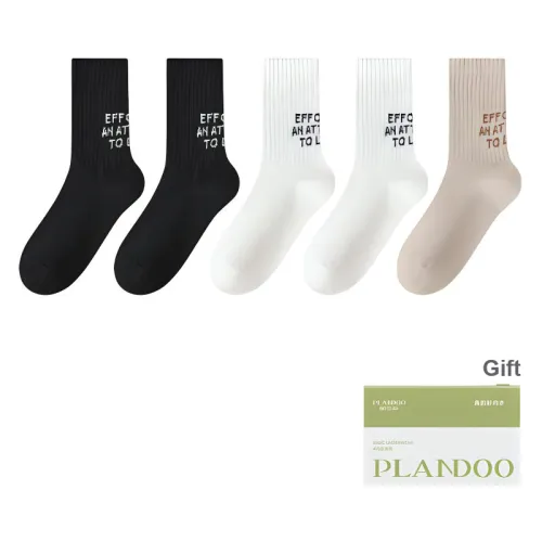 PLANDOO Mid Calf Socks Unisex Shopping Bag 5 Pack