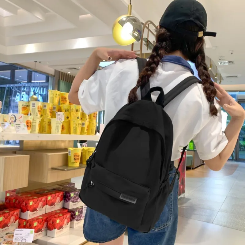 Villelon Nylon Backpack Unisex Black/White/Blue/Pink-2