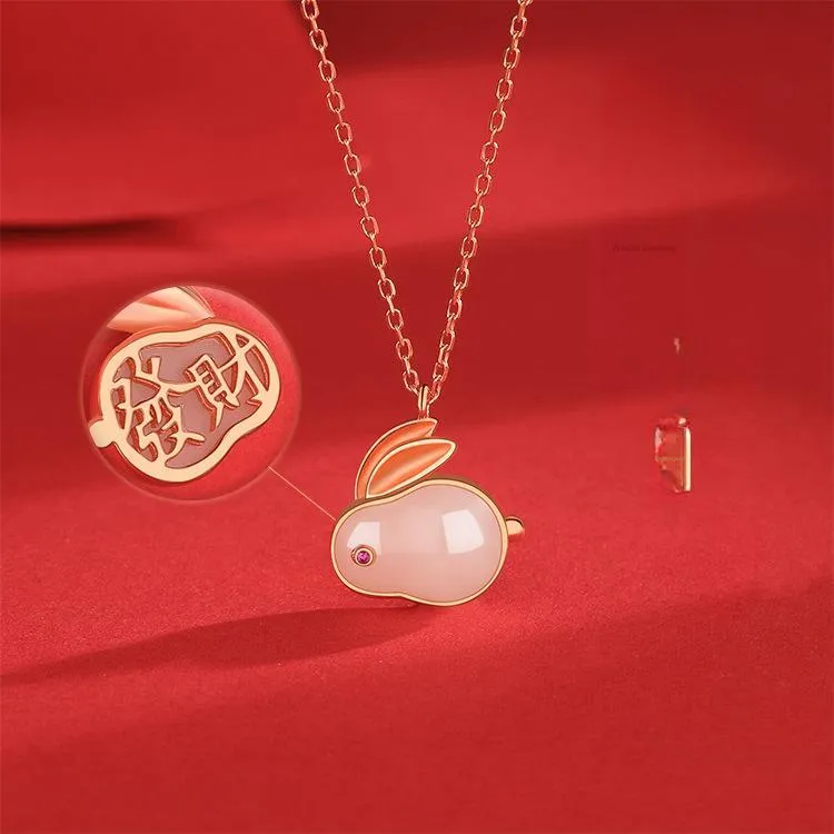 Royal Heaven's Choice Hetian Jade Necklaces Pale Greenish White Jade Unisex-1