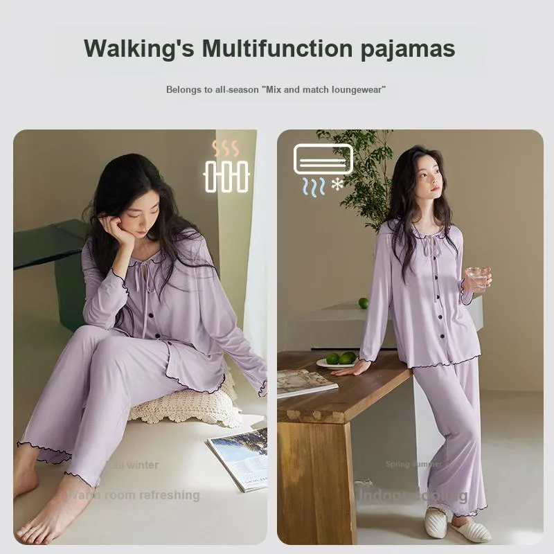 Xuan Liang Pajama Set Women's Gift Box Set Ice Taro Purple-3