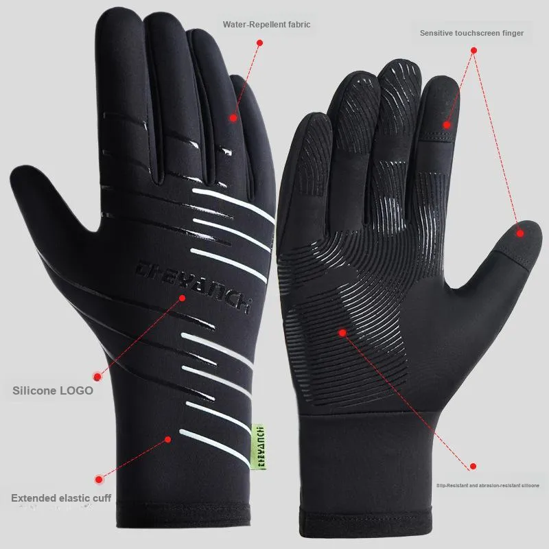 AAJF O Ring Fleece Dive Cloth Conductive Fiber Gloves Unisex-2