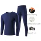 Long-Sleeved Top+Pants Clothing Set (Sapphire Blue)-Thermal Fleece/AAA Antibacterial/Seamless Cut