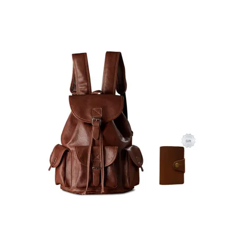 Simple Nature Коровья кожа Рюкзак Средний Мужской Кофе