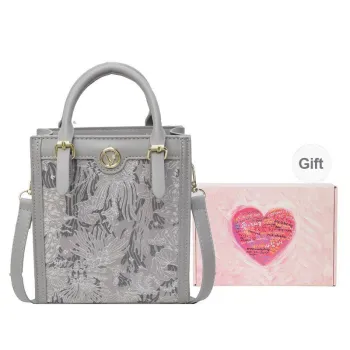 NATTY PU Tote Sheet Music Bag Shoulder Bag Crossbody Handbag Women's Gray/Pink