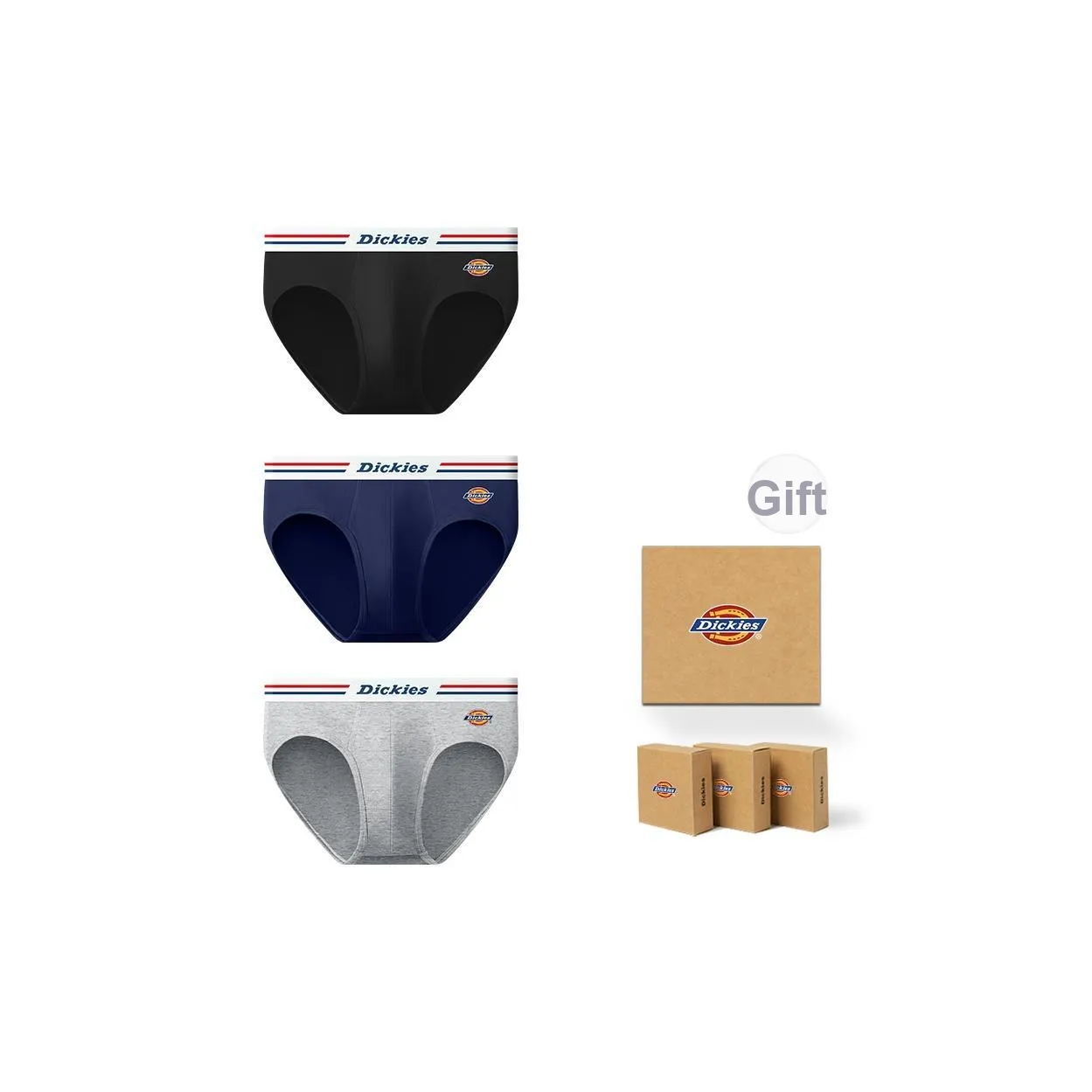 Dickies Бесшовный High Oтскок ZERO Restraint Принт Дышащий Кожа Friendly Спорт Трусики-бикини Men's Box 3 шт