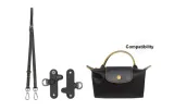 Adjustment Shoulder Strap 94-114cm+Perforated (Gunmetal Gray with Yellow Edge Silver-Tone Buckle)