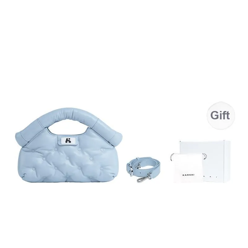 Karkki Lambskin Fashion Premium Designer Style One Shoulder Handbag Women
s Summer Blue
