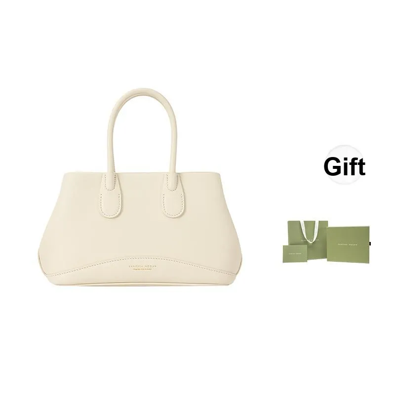 VANESSA HOGAN Top Grain Cow Leather Crossbody One Shoulder Handbag Trumpets Women's Nut Brown/Shoal White-8