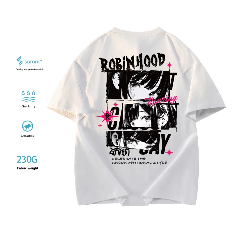 ROBINHOOD T Shirt Unisex Black White Pink-2
