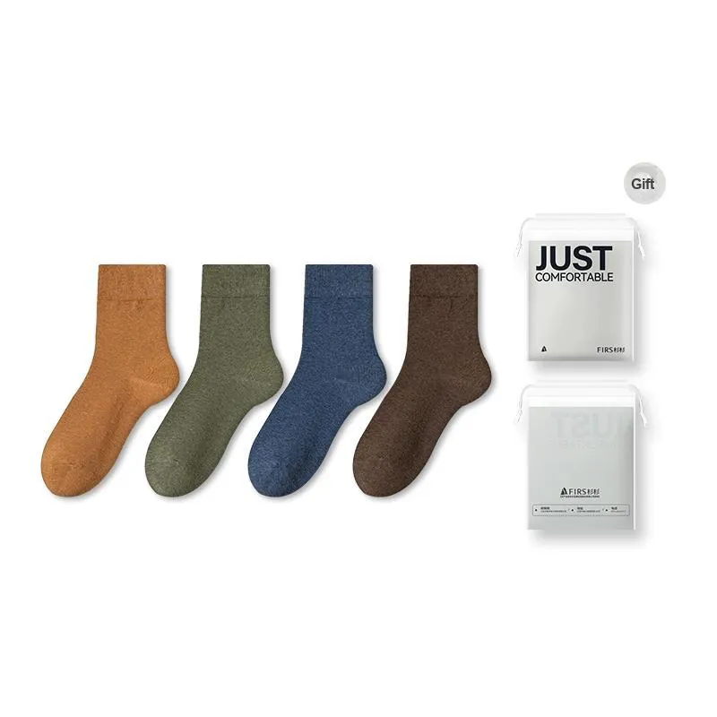 FIRS Mid Calf Socks Men's Shopping Bag 4 Pack-56