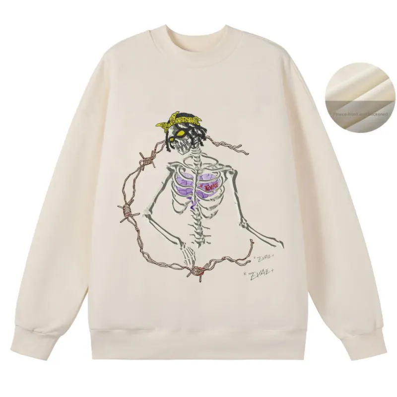 *EVAE+MOB Dreadlocks Model Skull Collection Sweatshirt Unisex-17