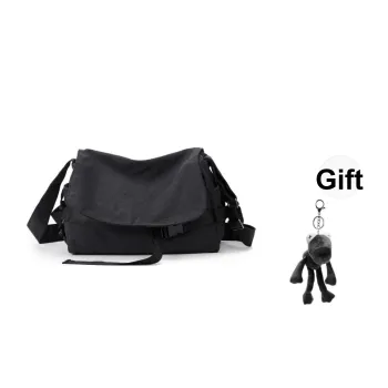 TAKI Fashionable Versatile Commute Portable Canvas Crossbody Bag Unisex Couple's Version Regular Black/Gray Unisex