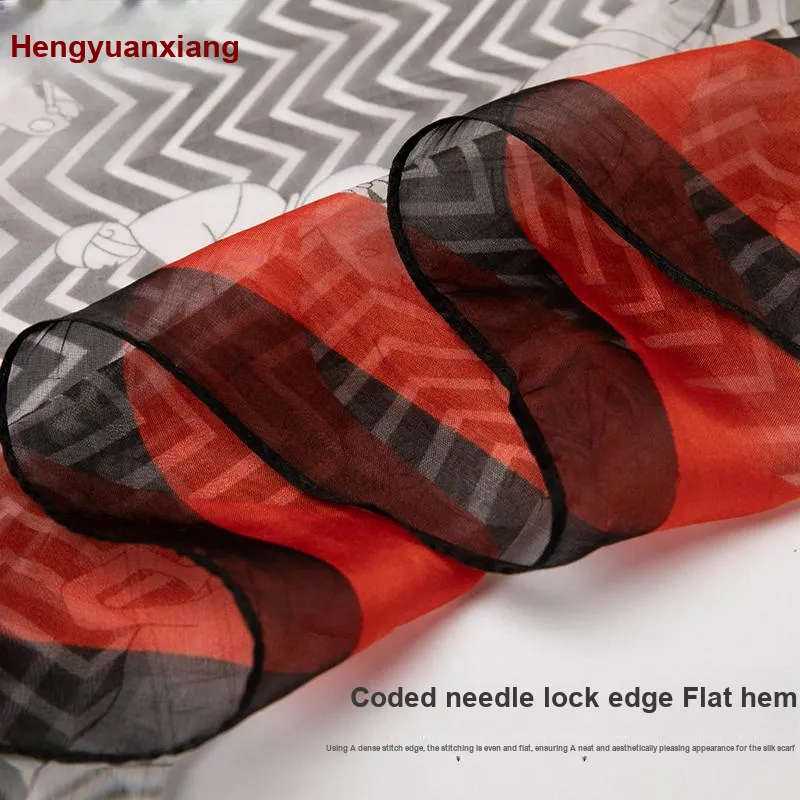 H YXIANG Silk Scarves Women's-33