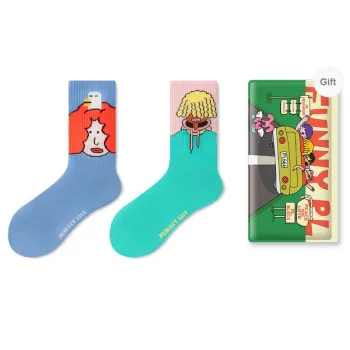 PL Mid Calf Socks Unisex Shopping Bag 2 Pack Mixed Color