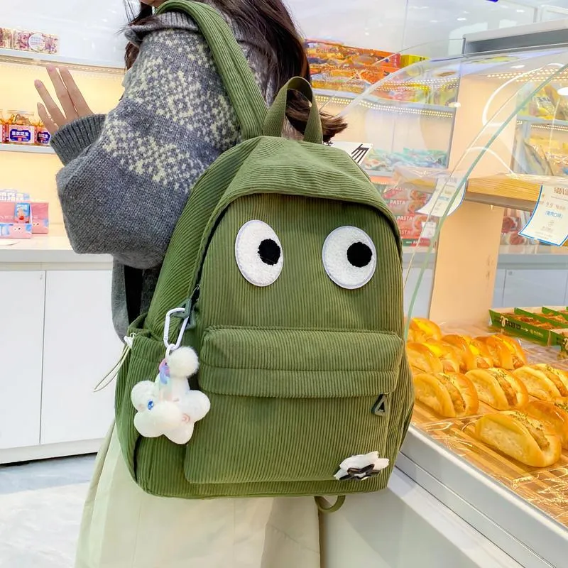 Yalu Nylon Backpack Unisex White/Black/Yellow/Dark Brown/Black Green-18