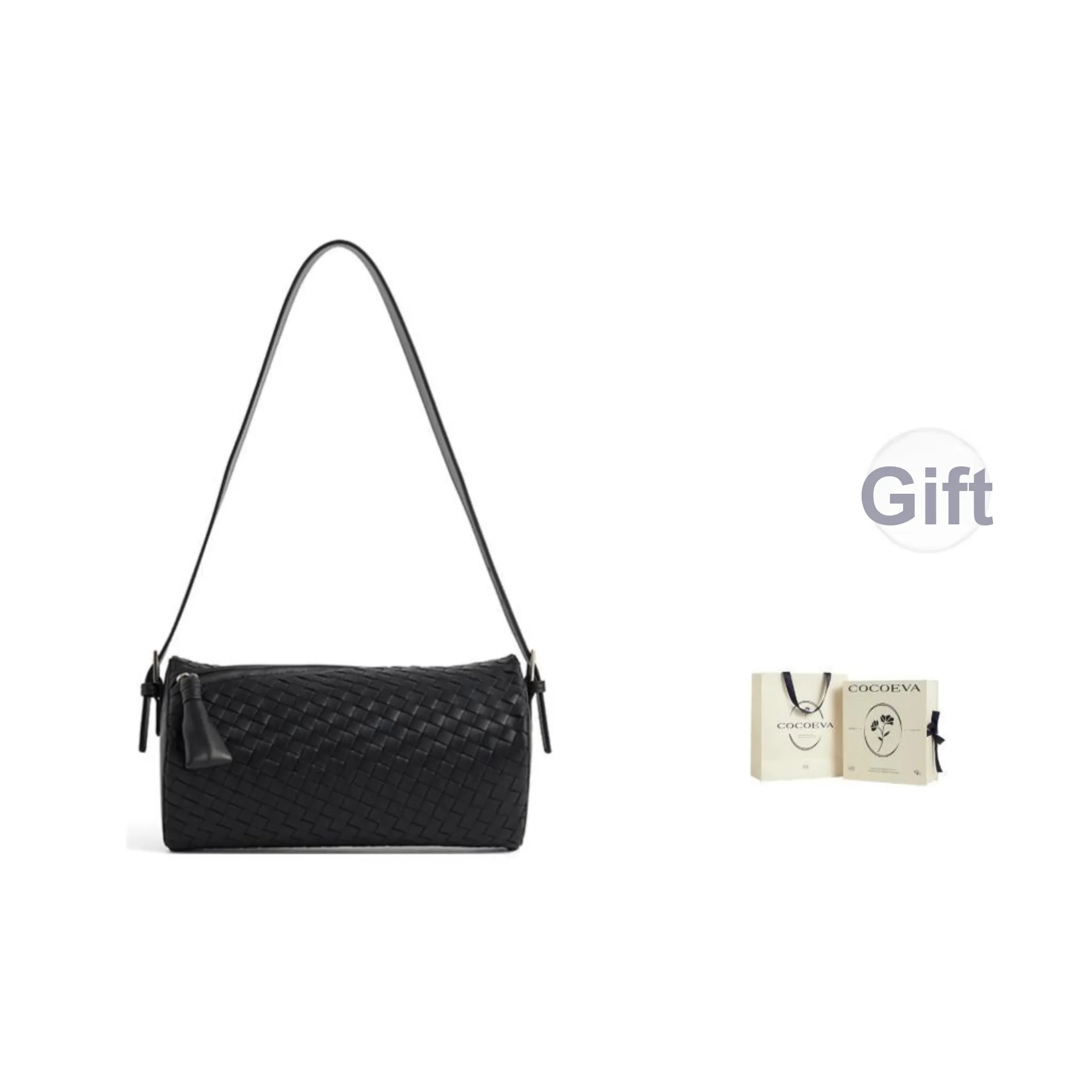 COCOEVA Cow Leather Shoulder Bag Women's Black