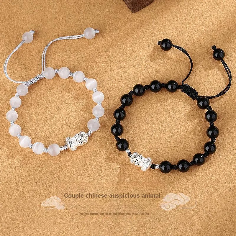Regalrose Glass Cat Eye Bracelets Unisex-1