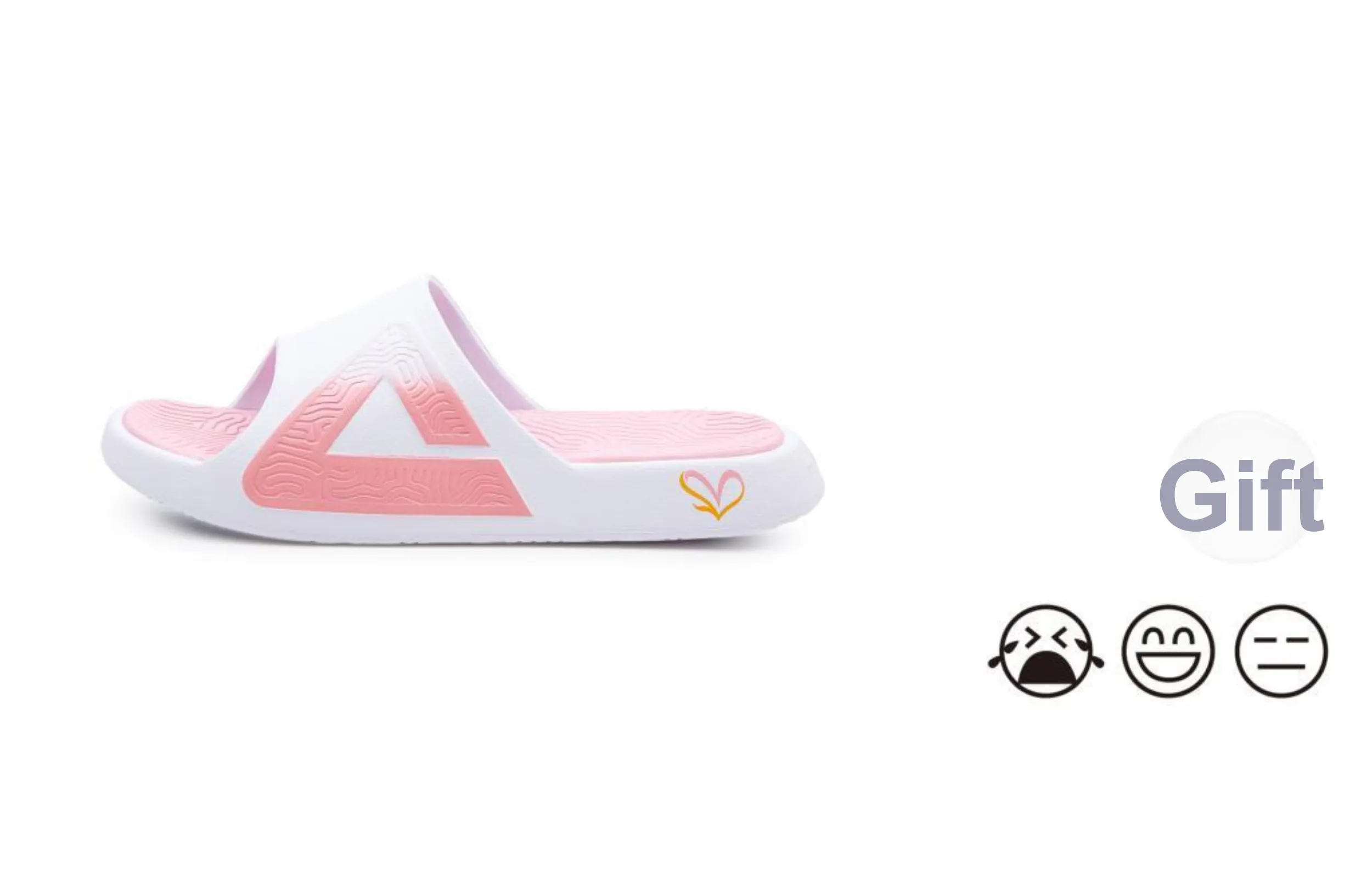 PEAK Tai Ji1.0 Quiet Slip Resistant Cushioning Slide Slippers Unisex White Pink