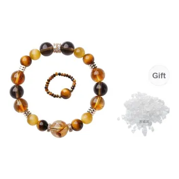 CHOW KING SANG Tiger's Eye Stone Bracelets Unisex