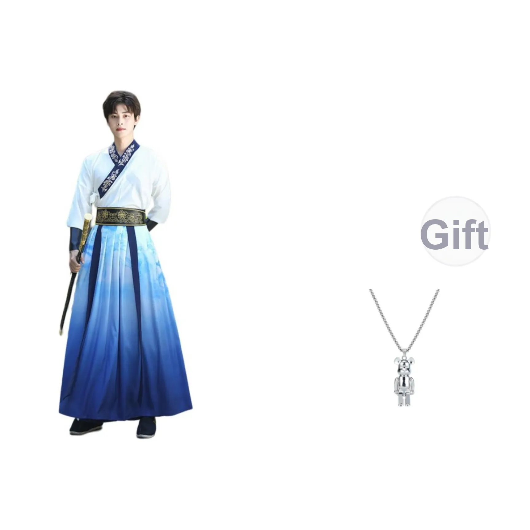 TUCANO Светло-синий Корсетный пояс Напульсник Полный комплект Мужские костюмы в стиле Тан