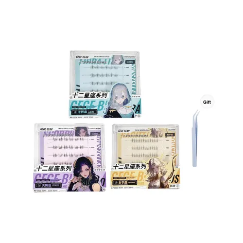 Gege Bear Весы+Скорпион+Стрелец Клей Бесплатно Накладные ресницы Комбинация Один Кластер Сегментированный