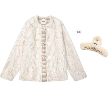 NTOT Velvet feel Coat Women's Dyed Tip White