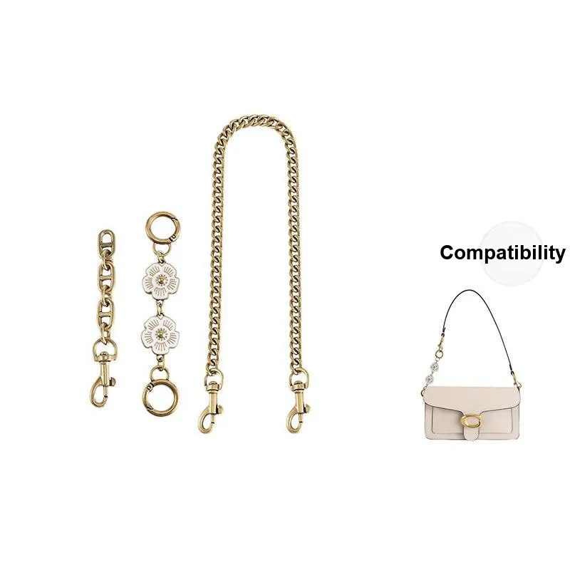 Luxury Care Artisan Workshop Faux Pearl/Iron Bag Straps Women's Antique Gold