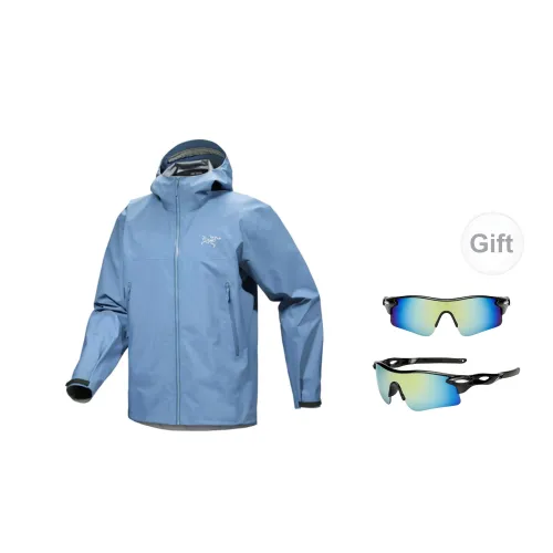 Arcteryx Windbreaker Jackets Men Turquoise Blue Includes Eyeglasses L17