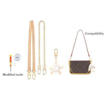 Lan Bao Fan Leather Bag Straps Women's Vegetable Tanned Color/Gold