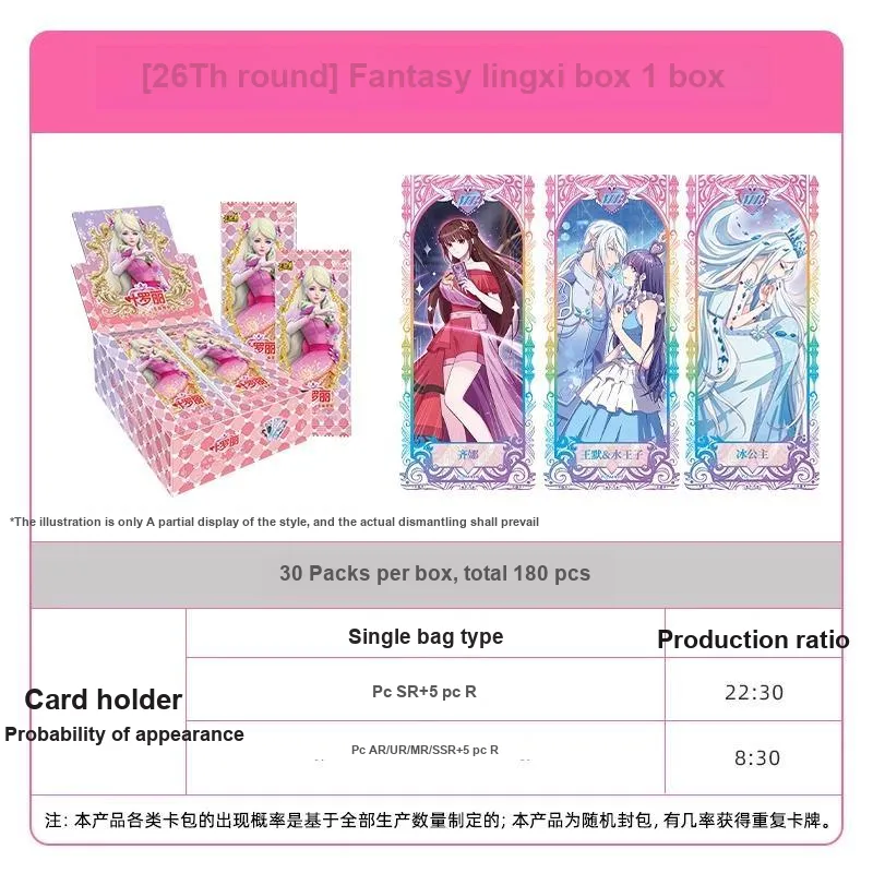 KAYOU Ye Luo Li, Wonderland Collectible Card, Lingxi Card Pack 26th Edition IP/Anime Cards 30 Bags/Box-1